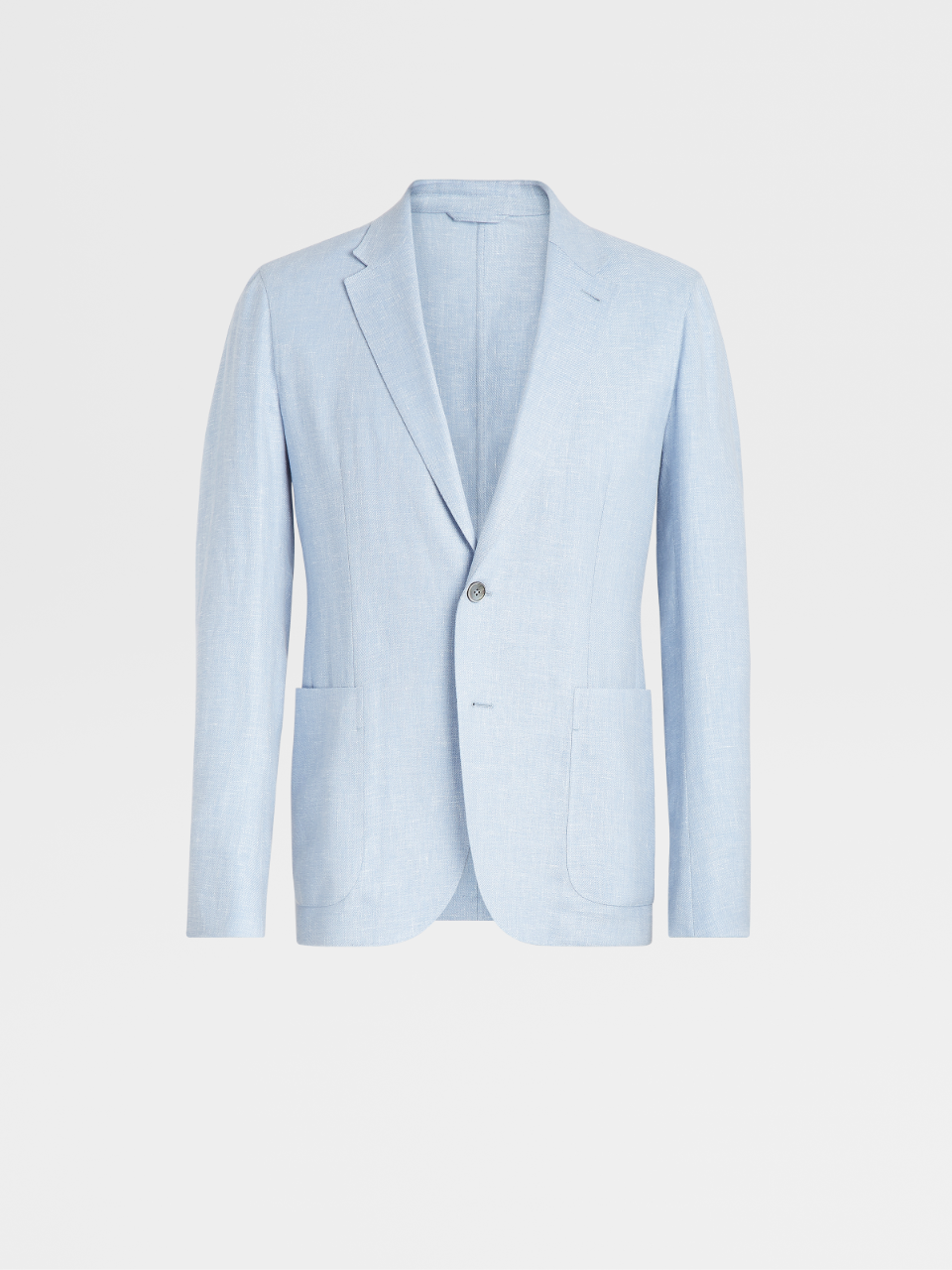 Light Blue Linen Wool and Silk Crossover Riviera Shirt Jacket, Drop 8